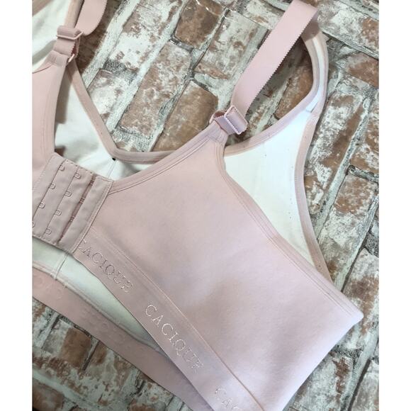 COQUETTE CACIQUE LANE BRYANT LIGHTLY LINED NO WIRE LACE BRA 46DD BABY PINK LACE - Picture 7 of 9